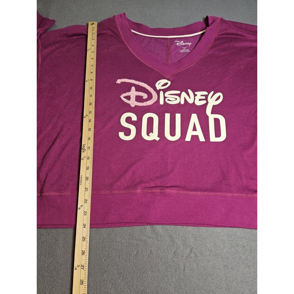 Disney Squad Top Womens 3X 22W-24W Berry Long Sleeve V Neck Pajama Shirt - Picture 6 of 7